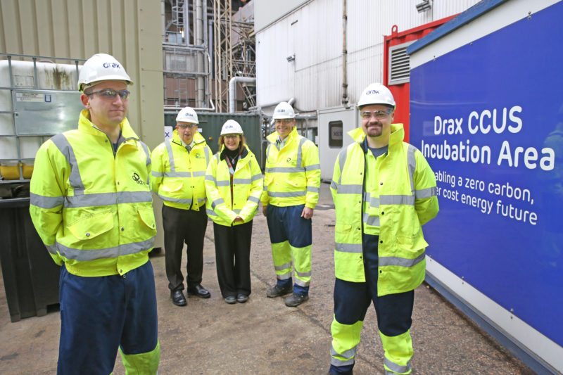 Cameron Shipstone, Drax 4th Year Apprentice, Steve Butler Engineering Manager at Selby College, Liz Ridley Deputy Principal at Selby College, Bruce Heppenstall Drax Plant Director, Lewis Marron, Drax 4th Year Apprentice.
