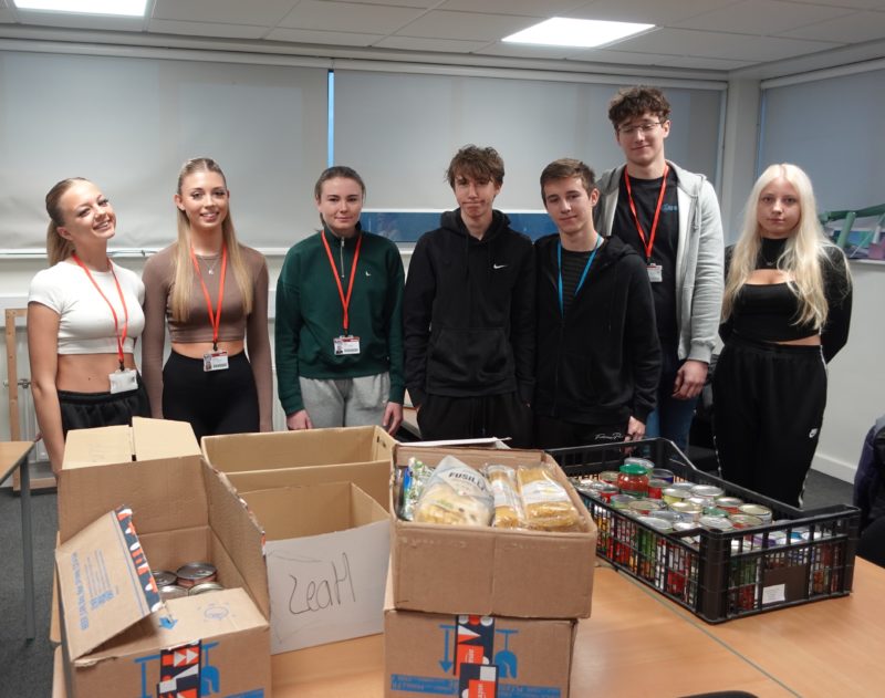 Selby College Business students with their collection